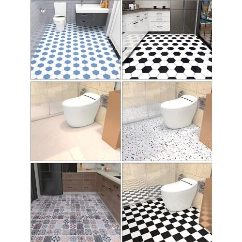 Self-adhesive bathroom floor stickers toilet kitchen tile stickers waterproof non-slip thick wear-resistant wall stickers
