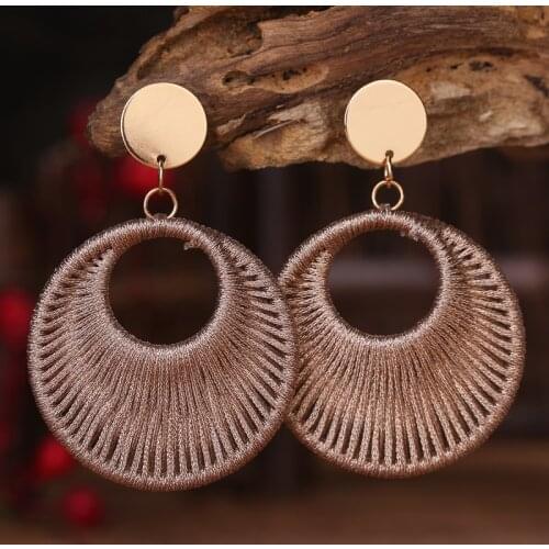 Macrame Earrings Unique Women Bohemian Ethnic Dainty Trendy Classic Retro Vintage Statement Geometric Thread Earrings