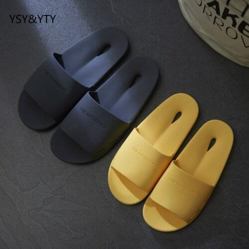 2019 new Bathroom slippers summer couple home indoor thick non - slip bath slippers plastic soft bottom leaky cool slippers