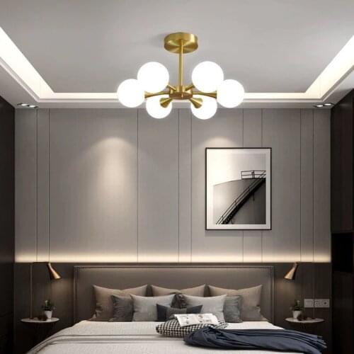 Nordic LED 6 Heads Chandelier creative personality golden ceiling light room bedroom dining room bedroom lamp home decor CL70604