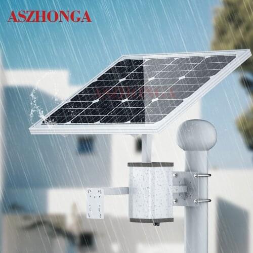 ASZHONGA Professional Single Crystal Sillicon 60W Solar Panel DC12V 30A 40A Lithium Battery For 4G Wireles Security IP Cameras