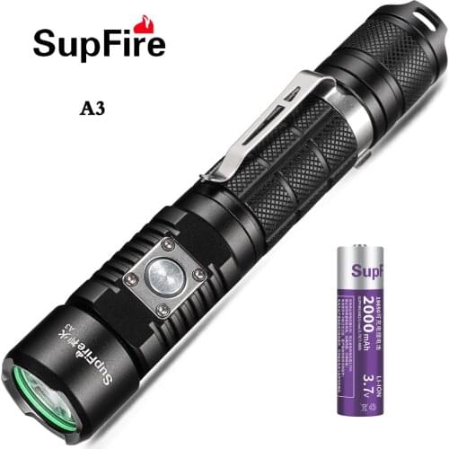 Supfire A3 LED small flashlight mini 18650 rechargeable USB super bright outdoor portable lamp camping lamp