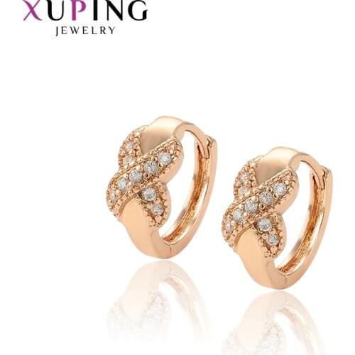 Xuping Temperament Ladies Earrings Rose Gold Color Literary Styles for Women Jewelry Christmas Gifts 97129