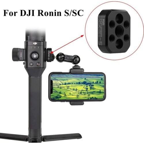 Extension Mounting Clamp Ring for DJI Ronin SC/ S Gimbal Stabilizer with 1/4'' 3/8'' Thread Holes Microphone Fill Light Bracket