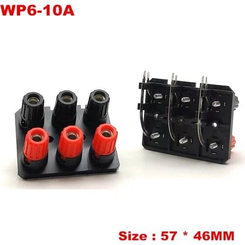 WP External Banana jack WP6-10A 6 bit Speaker Amplifier Wire Clip Audio 6Pin Socket Bent feet Terminal clip