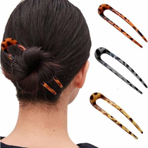Women U-Shaped Hair Sticks Elegant Ponytail Clip Hairpins Girls Fashion Hairstyle Design Tools Hair Accessories 2021 New