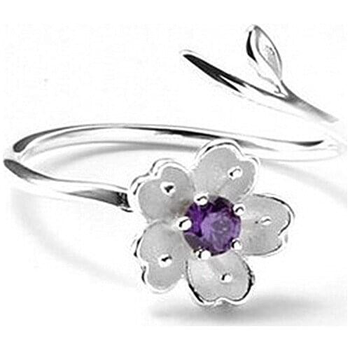 Bettyue Brand Fashion Charm Cute White Gold Color Flower Shape Rings Cubic Zircon Jewelry Rings For Woman Wedding Party Gifts