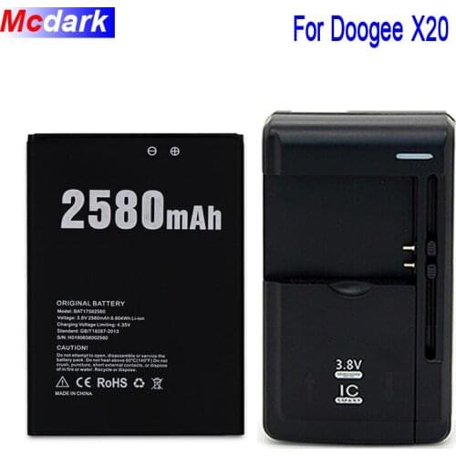 1LOT=1PCS Battery +Universal Charger 2580mAh Battery For Doogee X20 X20L Batterie Bateria Accumulator AKKU ACCU PIL Mobile Phone