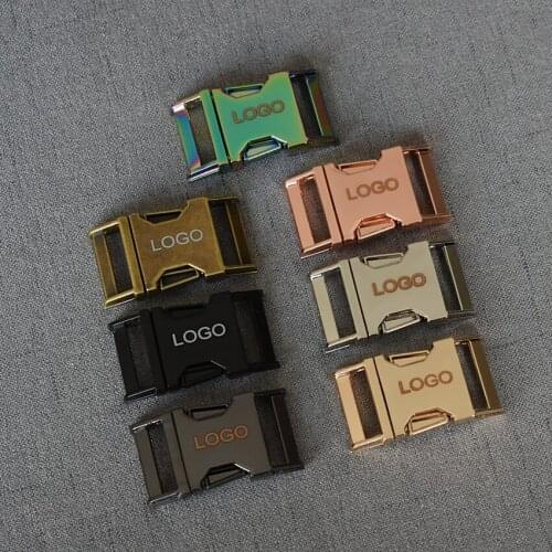 1 Pcs/Lot 20mm Quick Release Metal Buckle We Provide Laser Engraving Service Customize LOGO Plated For Diy Dog Collar Accessory