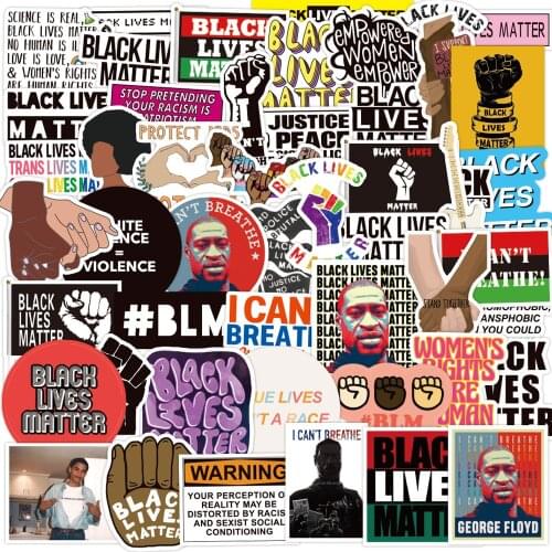 50PCS Black Lives Matter Stickers Laptop Guitar Luggage Skateboard Car Waterproof Cool Graffiti Sticker Decal Kid Classic Toys