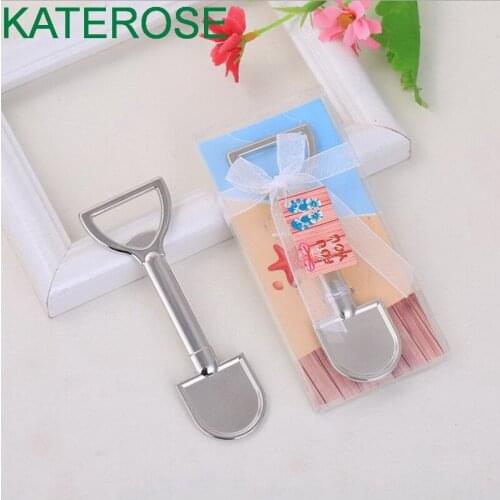 10PCS Chrome Sand Shovel Design Bottle Opener Beach Wedding Favors Party Giveaway Gift For Guest