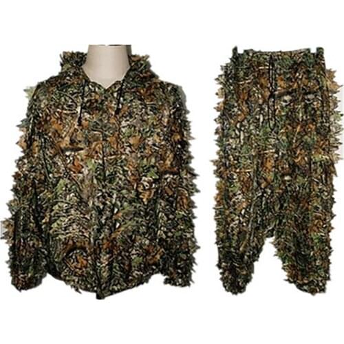 2Pcs/Set Outdoor Women Men 3D Leaves Lightweight Hooded Camouflage Hunting Suit Hunting Suit