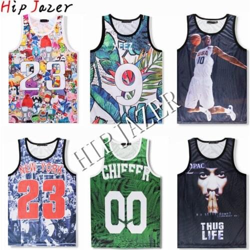 2021 NEW ARRIVED 3D Print Hiphop Street Slam Tops Basketball Jersey CARTOON SUMMER Sand Beach Sport Training 23# Shirts
