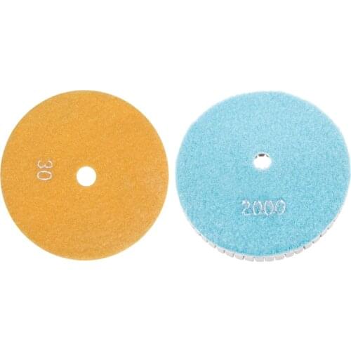 2x 5 Inch 125mm Wet Diamond Polishing Pads Marble Granite Grits 30 & 2000