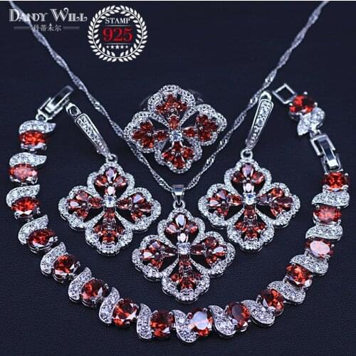 Classic Bridal Jewelry Sets For Brides Bridesmaid Silver Color Shiny Cubic Zircon CZ Crystal Necklaces Bracelet 4 pcs