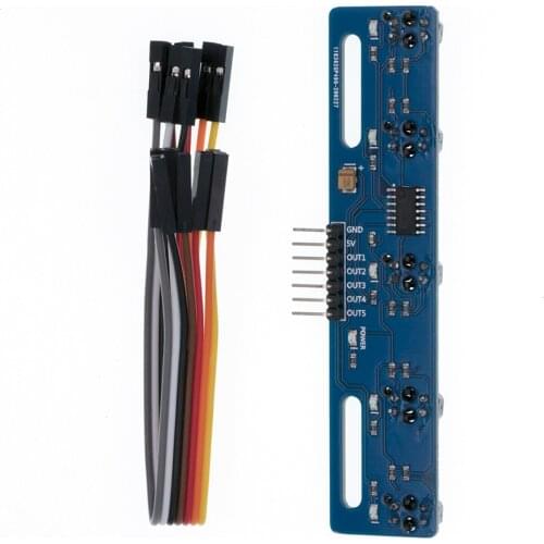 5 Channel Infrared Reflective Sensor TCRT5000 KIT 5CH CH Road IR Photoelectric Switch Barrier Line Track Module 5 Way TCRT5000L