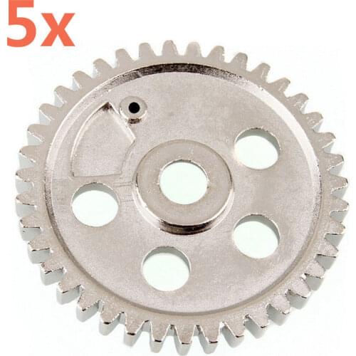5Pcs HSP RC Upgrade Part 02041 Metal Steel Diff.Main Gear (39T) For 1/10 Scale Models On Road Remote Control Cars Nitro Power