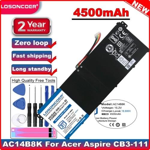 Top Brand AC14B8K Battery for Acer Aspire CB3-111 CB5-311 ES1-511 ES1-512 ES1-520 S1-521 ES1-531ES1-731 E5-771G V3-371 V3-111