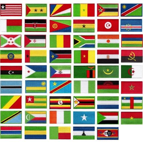 African national flag Iron On Patch Embroidery Patches for clothing Hotfix Applique Motifs Garment Stickers