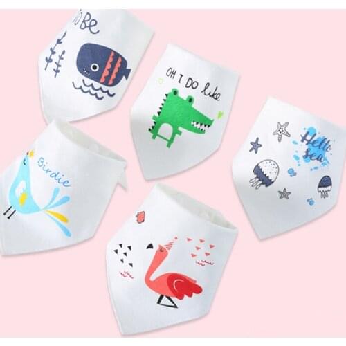 Cotton Bandana Bibs Baby Babador Feeding Smock Infant Burp Cloths Cartoon Saliva Towel Baby Eating Accessory Soft Baby Stuff 19