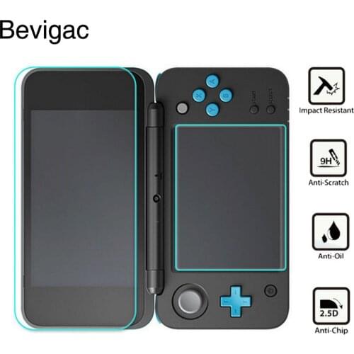 Bevigac 9H Hardness High Definition Tempered Glass Screen Protector Film Guard for Nintend Nintendo New 2DS XL LL Console Game
