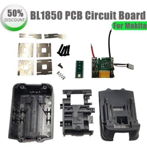 BL1850 PCB Circuit Board With Lithium Ion Power Tools Battery Case Replacement for Makita 18V BL1840 BL1830 LXT400 Plastic Shell