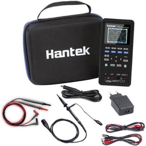 Hantek 3in1 Digital Oscilloscope+Waveform Generator+Multimeter USB 2 Channels Portable 40mhz 70mhz LCD Display Test Meter Tools
