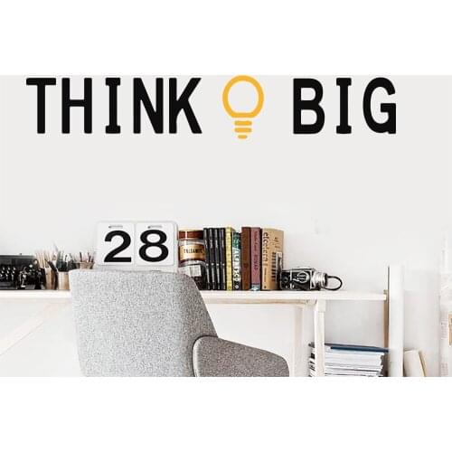 Quotes Think Big Gold Idea Home Wall Stickers Mural Art Office Classroom Bedroom Decor Kids Room Decoration Accessories Nature