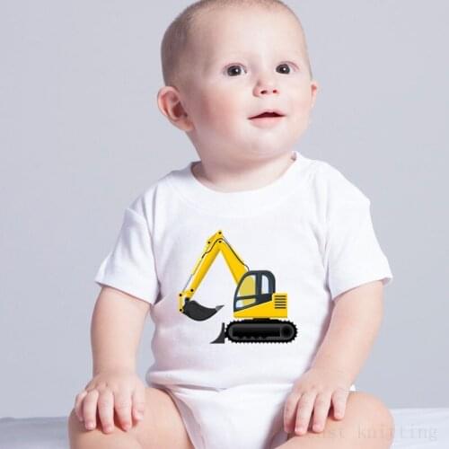 DERMSPE Cute Cartoon Graphic Print Kids Clothes Soft Newborn Baby White Toddler Romper Casual Round Neck Boys Girls Jumpersuit