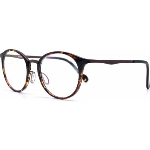 HKUCO Special print Clear Lens Frame Glasses Circle Frame