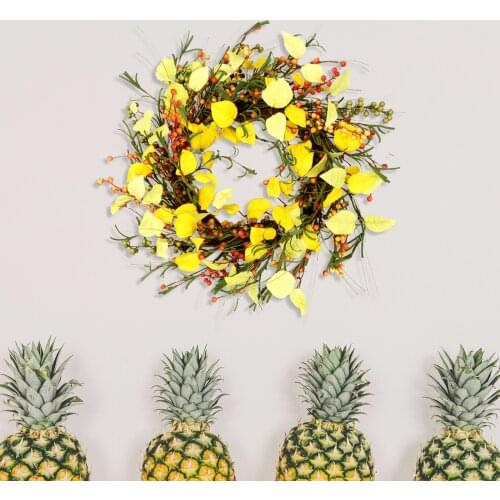 Artificial Berry Wreath Silk Leaves Flower Garland 39*39*9 Decoration Garden Home Decor Door Mount