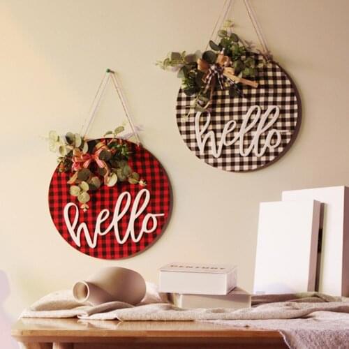 Space-saving Hanging Pendant Exquisite Wood Round Pattern Bow Sign Plaque