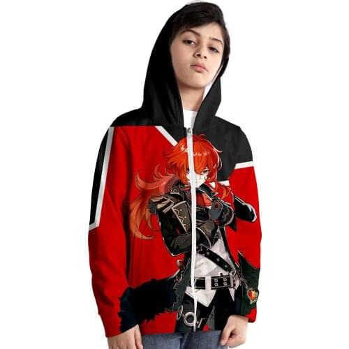 Hot Sale Genshin Impact Cosplay Costume Hoodies For Boys 3D Cartoon Girls Zipper Sweatshirt Women Men Casual Hoodies