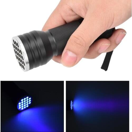 Mobile Phone Repair LED Flashlight UV Glue Curing Ultra Violet Light 21 LEDs Lamp Beads AAA Solidify mini Portable Flashlight