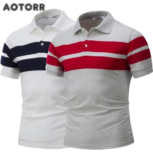 Men Polo Shirt Striped Casual Cotton Polo Shirts Men Fashion Summer Lapel Male Tops Bussiness Short Sleeve High Quantity Polo