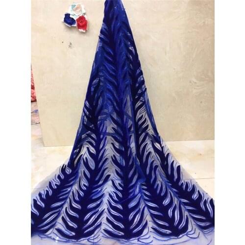 Nigerian french net Lace YG-449 Embroidered Cord Lace Fabric with velvet for bridal dress