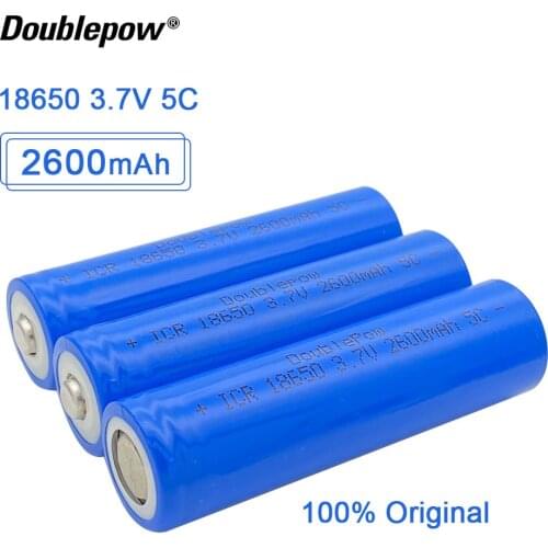 NEW original Doublepow 18650 battery 3.7V 2600mah 18650 lithium rechargeable battery for flashlight etc