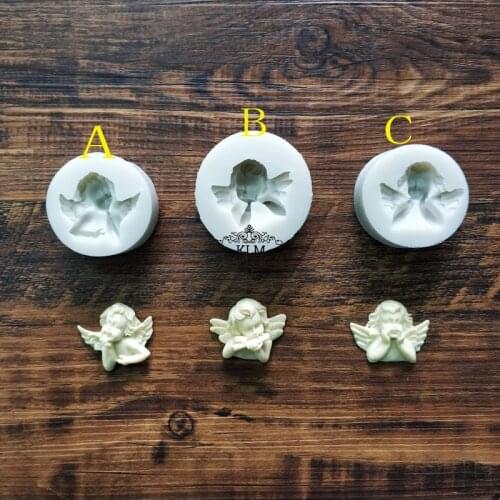 New small angel chocolate silicone mold Cake decoration lace fondant tool DIY candy biscuit mold