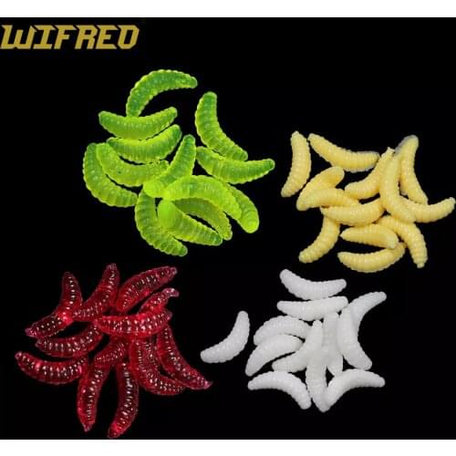 50PCS/lot 0.4g/2cm Super Soft Bee Maggots Smelly/Flavored Worm Lure Mealworm Soft Surf/Lure Fishing Bai