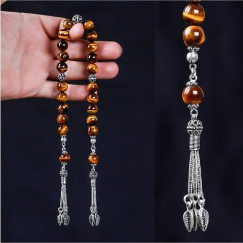 Tesbihcibaba Silver Design Tiger 'S Eye Natural Stone Zaza Rosary handmade custom production design Islamic prayer beads