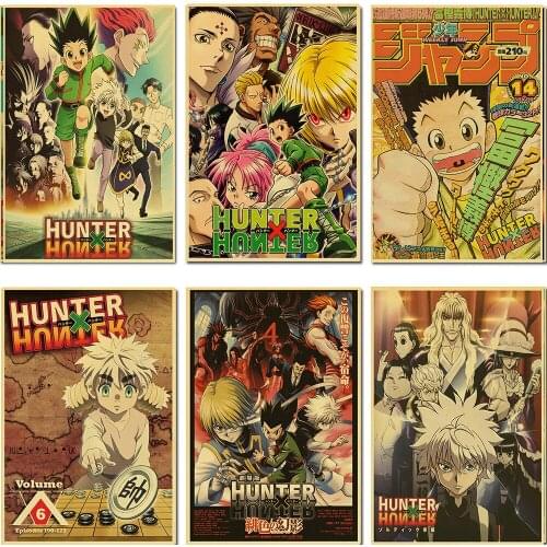 Hunter X Hunter Retro Poster Anime Posters Canvas Painting Home Decor Wall Art Picture Photos for Childrens Room Decoration