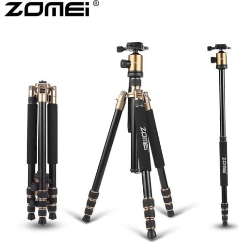 ZOMEI Z818 Protable Aluminum Aolly Photographic Tripod Travel Camera Tripod with Monopod for DSLR Digital Camera DV Cancorder