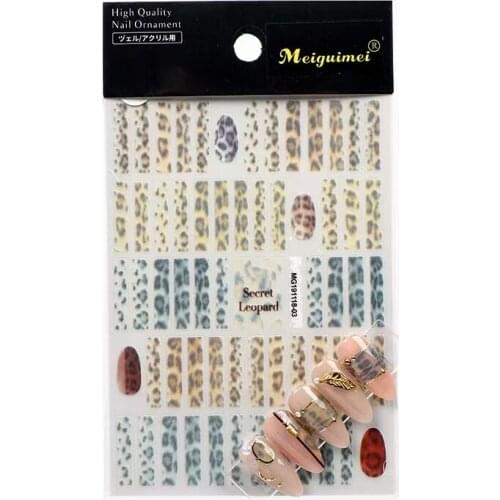 1 Piece 3D Nail Decals Leopard Pattern Design DIY Tips Nail Art Decoration Packaging Self-adhesive Transfer Decal Slider