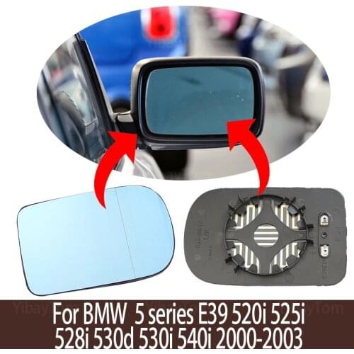 1pc Rearview Wing Mirror Glass Left & Right Heated for BMW 5 Series E39 520i 525i 528i 530d 530i 540i 2000-2003
