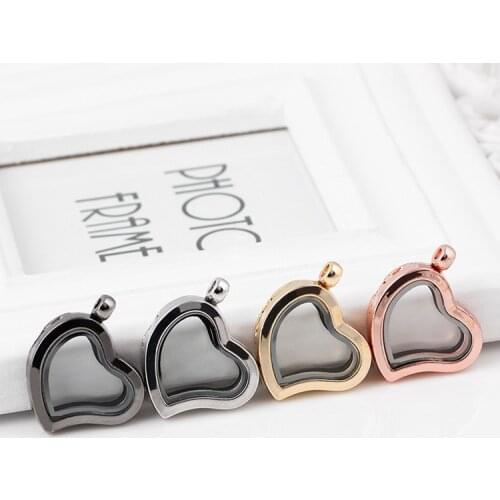 10pcs/lot YANI JEWELRY Floating Heart Locket Pendant Necklace Jewelry For Women Magnetic Magent Memory Living Floating Locket