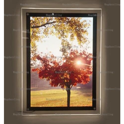 12PCS Acrylic frameless led edgelit photo lightbox,led illuminated picture frame,crystal led poster frames 50x70cm