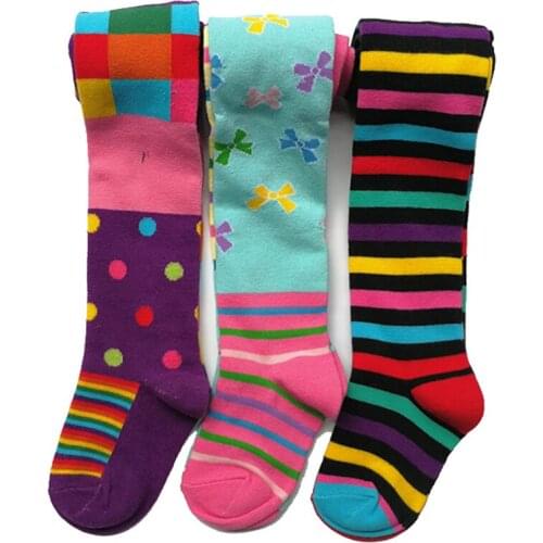 3PCS Girls Plaid Tights Kids Stockings Spring Autumn Christmas Baby Girl Floral Clothes Striped Tights for Girls Pantyhose