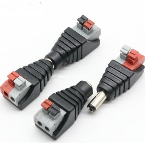 5pcs DC Male +5 pcs DC Female connector 5.5x2.1mm DC Power Jack Adapter Plug Connector for CCTV CAMERA