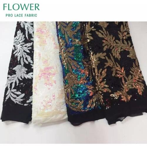 White Sequined Nigerian Mesh Lace Fabric African Swiss Voile Lace In Switzerland 2020 Indian Women Dresses Fabrics With Sequins