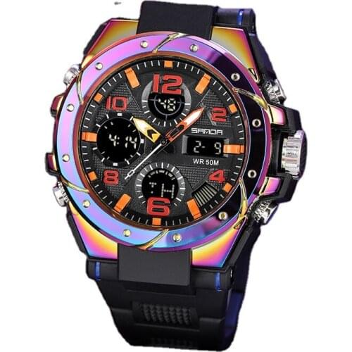 Sanda Brand 739 Military Men Wrist Watches Dual Time Led Analog Waterproof Clock Quartz Digital Sports Watch relogio masculino